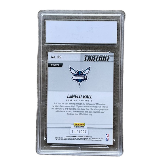 Lamelo Ball Rookie Panini Instant 2020 Hornets Basketball Card GEM MINT - Picture 2 of 2